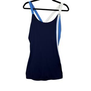 FILA Women's Tennis Pickleball Dress Large Navy Blue Built In Bra Athletic